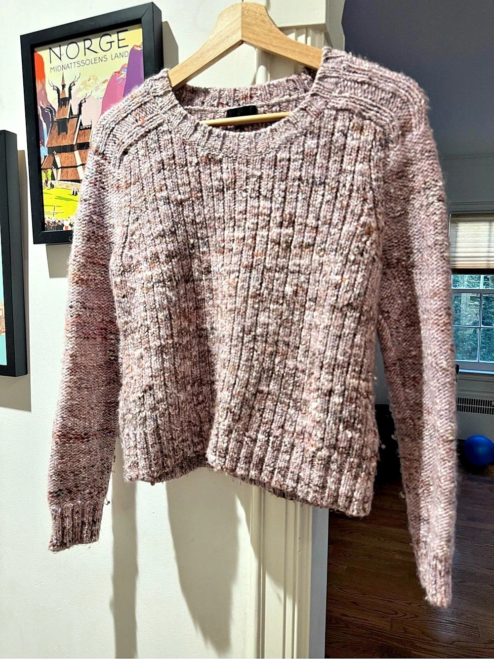 J.Crew Collection - Wool Alpaca Silk Crew Neck Sweater Marled Pink XS